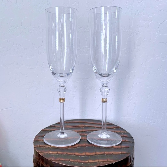 Dior Other - Christian Dior Champagne Flutes Glasses Vintage Set of 2 RARE